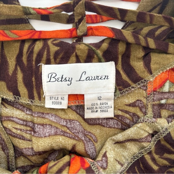 Betsy Lauren Women’s Tropical Floral Button Front Maxi Dress Size 12 - Picture 11 of 11